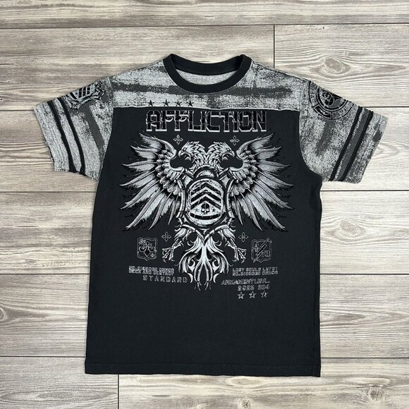 Crazy Y2K Affliction Velour Graphic T Shirt - Picture 1 of 7